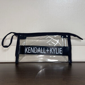 BRAND NEW Kendall + Kylie Cosmetic Makeup Bag Clear & Black